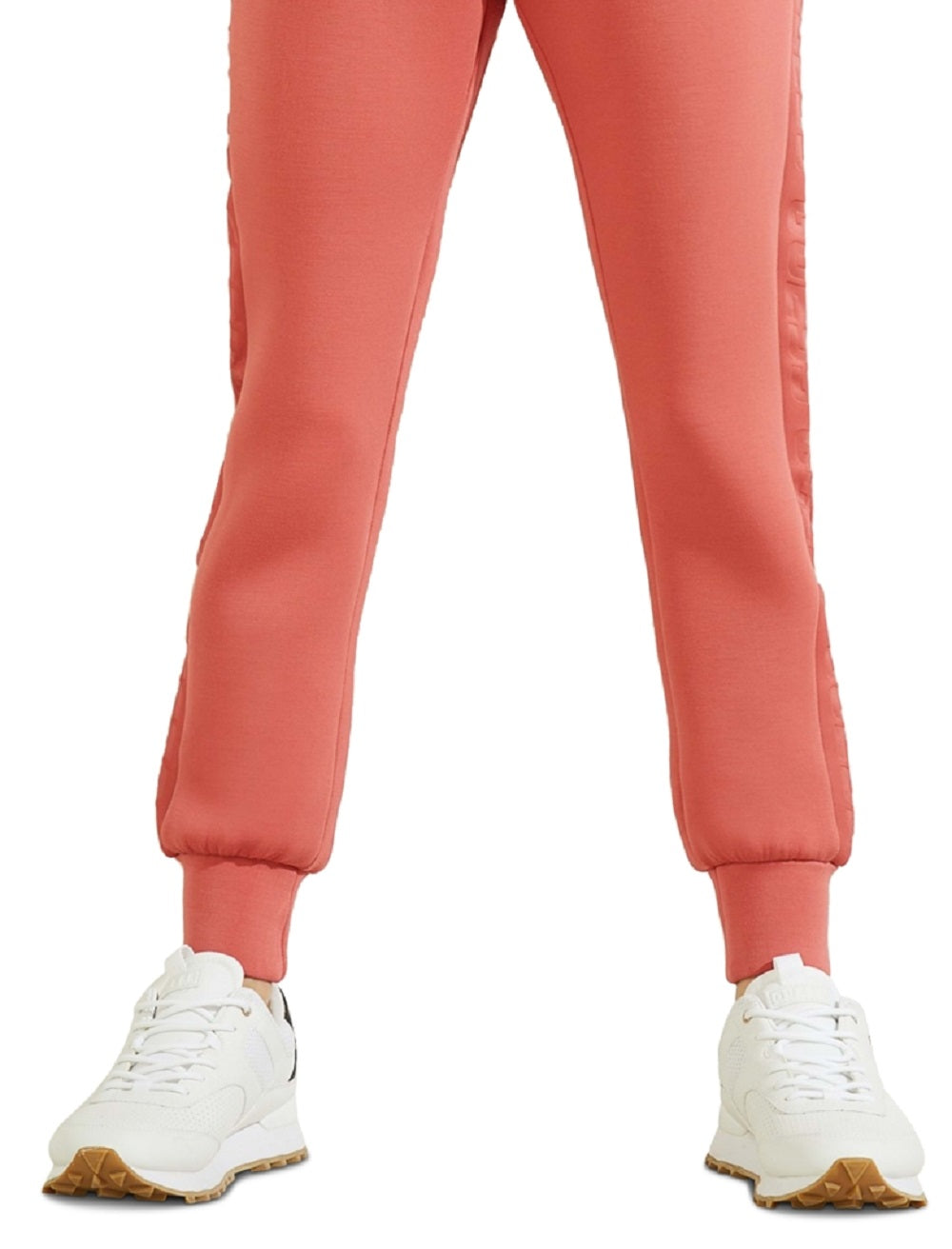Calça jogger feminina GUESS Allie Graphic vermelha, tamanho médio