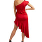 Vestido assimétrico de um ombro só Ava GUESS feminino, vermelho, tamanho 4