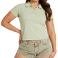 Polo GUESS de algodão feminino, verde, tamanho médio