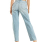 Calça jeans feminina GUESS Hollywood de cintura alta e perna reta, azul, tamanho 28x30