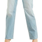 Calça jeans feminina GUESS Hollywood de cintura alta e perna reta, azul, tamanho 28x30