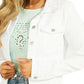 Jaqueta Trucker Jeans Sexy Feminina GUESS Branca Tamanho Grande