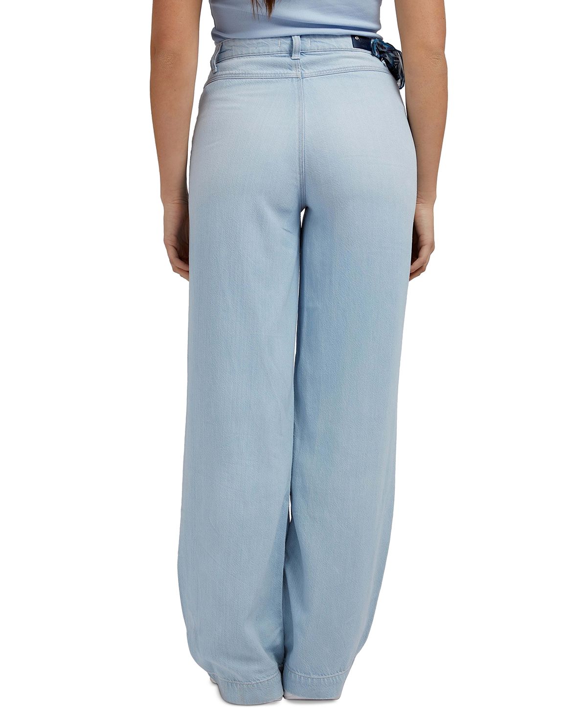 Calça jeans feminina GUESS super alta e larga, azul, tamanho 25x33