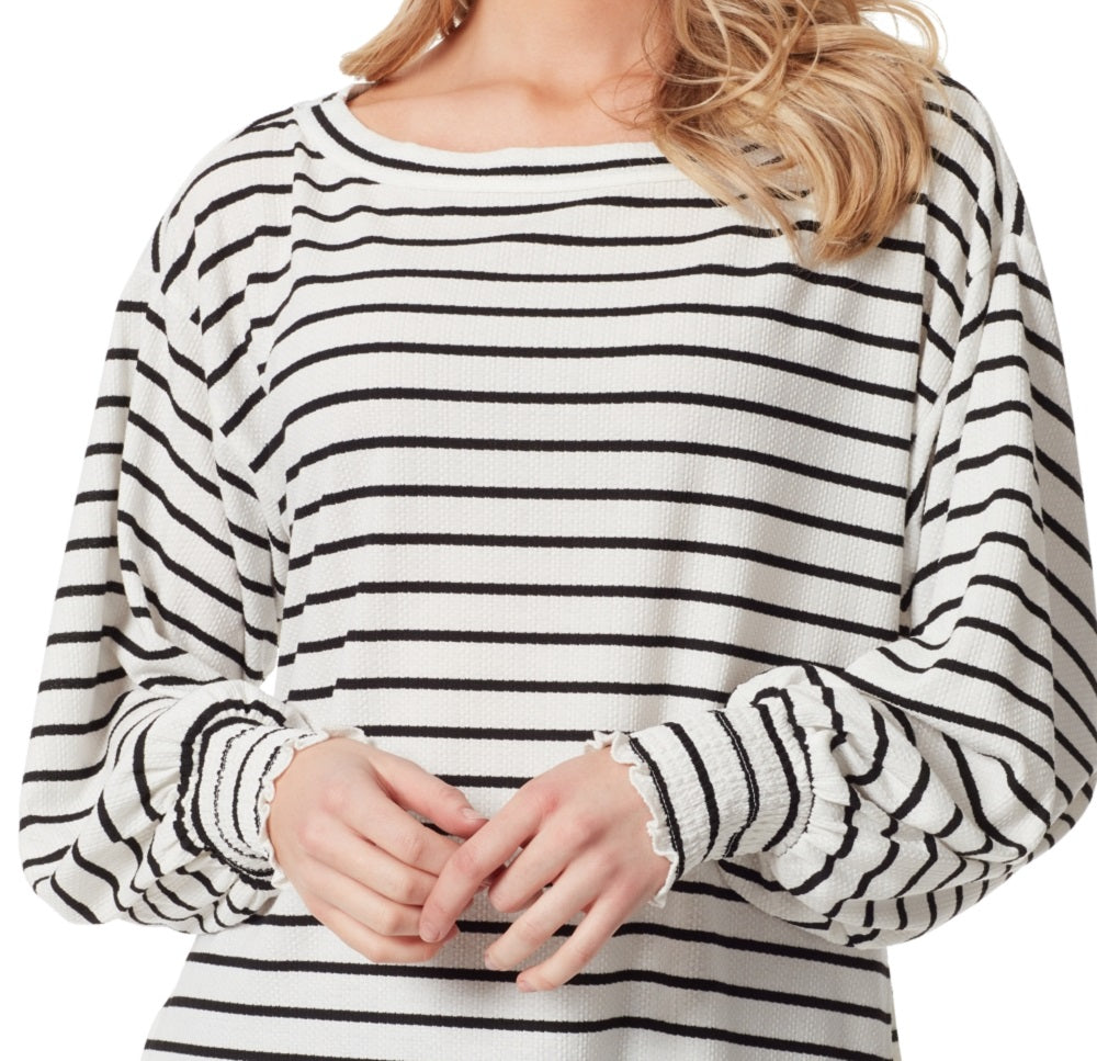 Blusa feminina Jessica Simpson Veera Solid com gola redonda, branca, tamanho extrapequeno