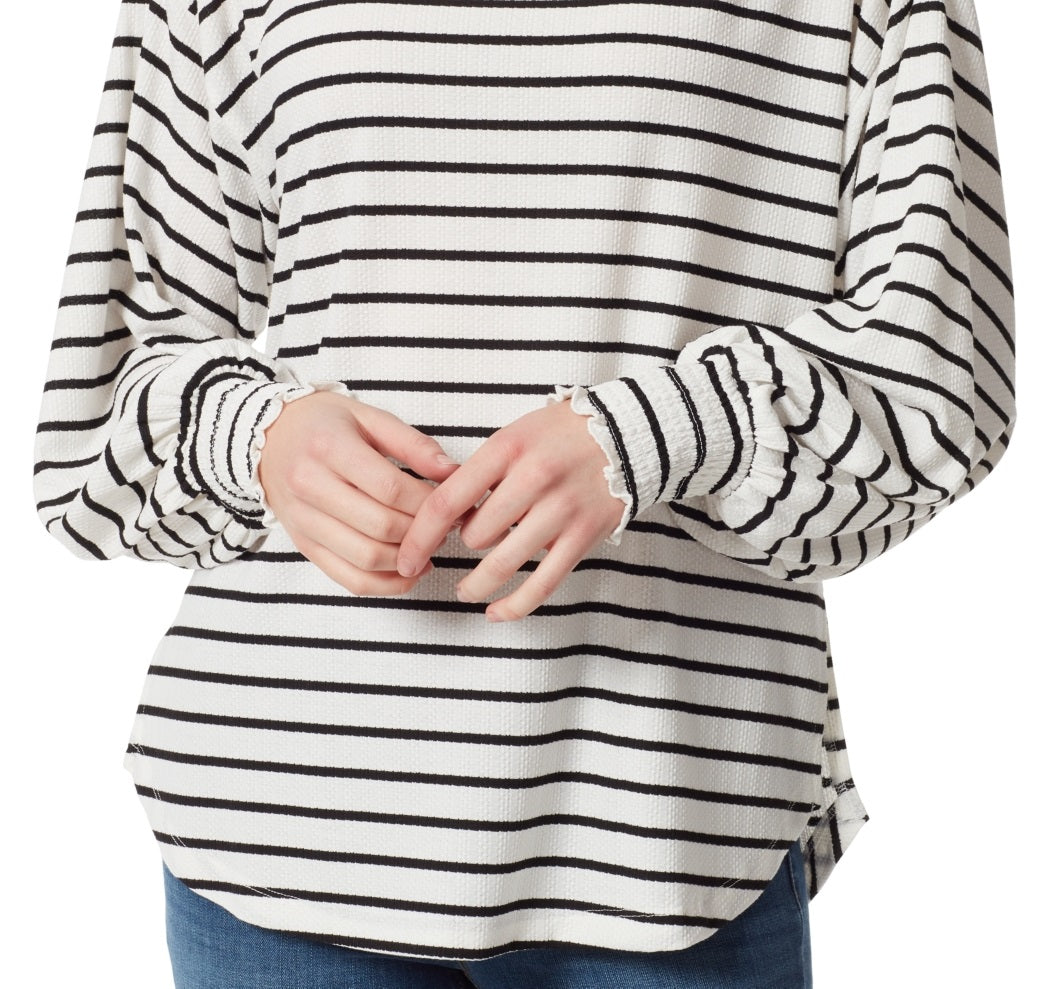 Blusa feminina Jessica Simpson Veera Solid com gola redonda, branca, tamanho extrapequeno