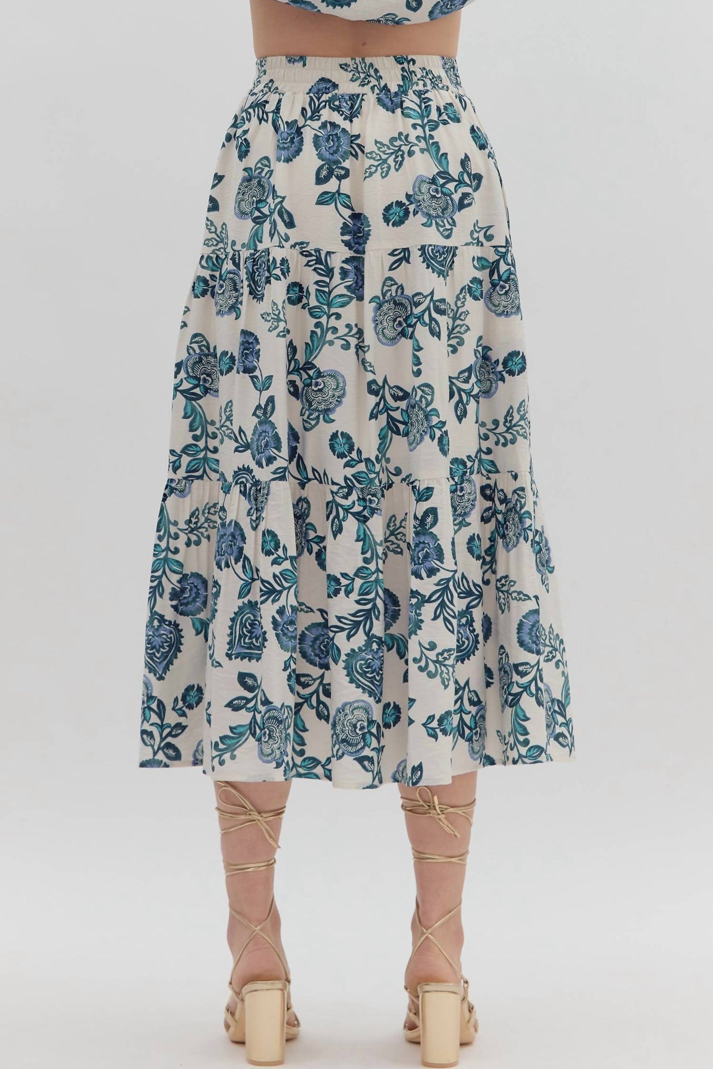 Entro - Camille Floral Midi Skirt