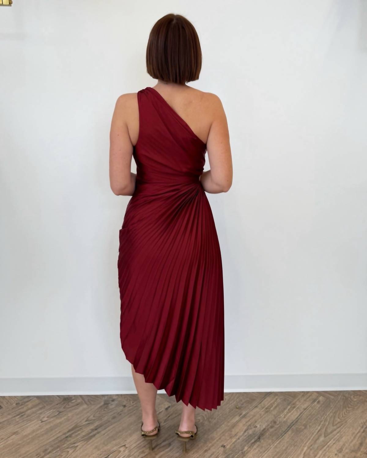 Dress Forum - Bianca Asymmetrical Pleated Maxi Dress
