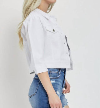 Risen - Shirring Sleeve Crop Jacket