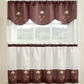 Cortinas de cozinha CHF &amp; You Rose, conjunto de 2 ou Valance Yellow, tamanho 36 polegadas