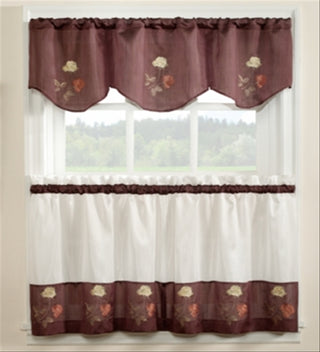 Cortinas de cozinha CHF &amp; You Rose, conjunto de 2 ou Valance Yellow, tamanho 36 polegadas