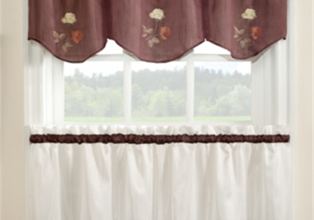 Cortinas de cozinha CHF &amp; You Rose, conjunto de 2 ou Valance Yellow, tamanho 36 polegadas