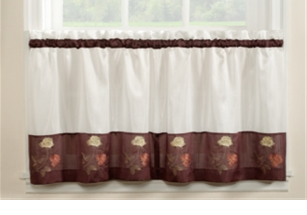 Cortinas de cozinha CHF &amp; You Rose, conjunto de 2 ou Valance Yellow, tamanho 36 polegadas