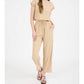 Blu Pepper - Pinstripe Drawstring Straight Leg Linen Pants