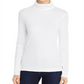 Suéter feminino de algodão com gola alta Three Dots, branco, tamanho X-G
