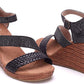 TOMS Clarissa Wedges Feminino Preto/Linho Metálico