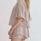 Entro - High Waist Pearl Embellished Short Set