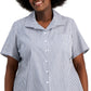 Camisa listrada feminina Karen Scott, azul, tamanho 3X