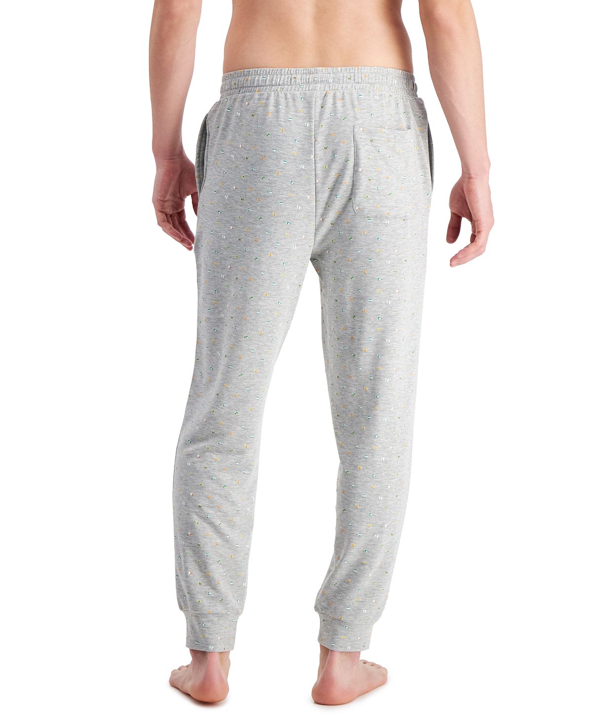 Calça de pijama leve masculina com estampa de bandeira náutica Club Room, cinza, tamanho extragrande