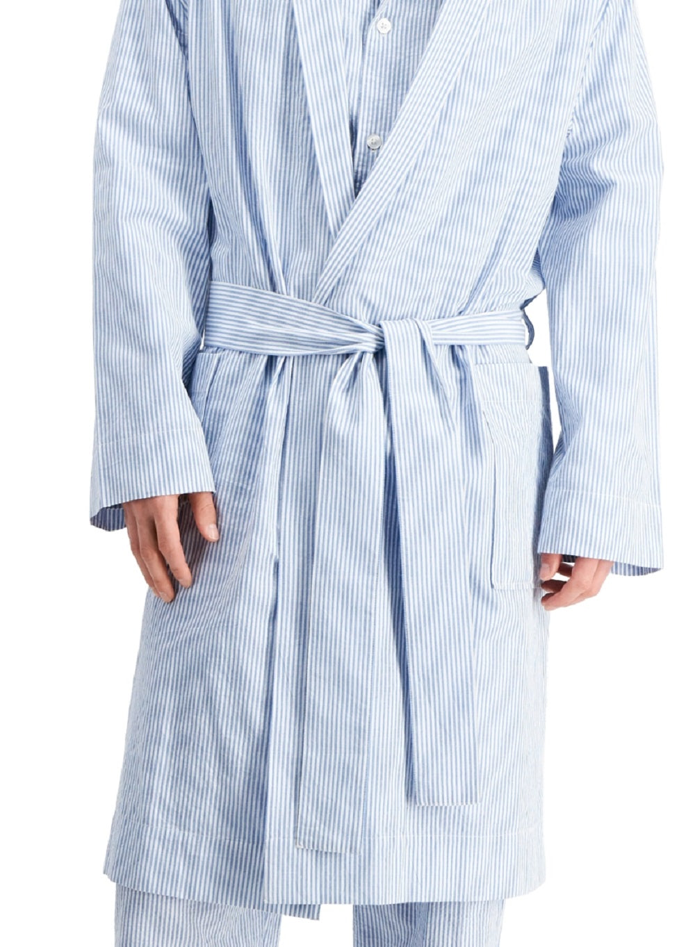 Club Room Robe masculino de algodão seersucker azul tamanho grande