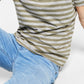 Camiseta listrada masculina INC International Concepts, verde, tamanho pequeno
