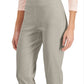 Calça Capri Feminina JM Collection com Barra Lattice Cinza Tamanho Grande
