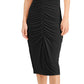 Vestido justo feminino franzido INC International Concepts, preto, tamanho X-S