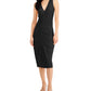 Vestido justo feminino franzido INC International Concepts, preto, tamanho X-S