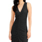 Vestido justo feminino franzido INC International Concepts, preto, tamanho grande