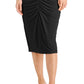 Vestido justo feminino franzido INC International Concepts, preto, tamanho grande
