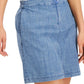 Saia-calça feminina Karen Scott Chambray Azul Tamanho 14 Petite