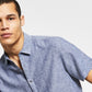 Camisa de linho masculina regular fit da INC International Concepts, azul, tamanho pequeno