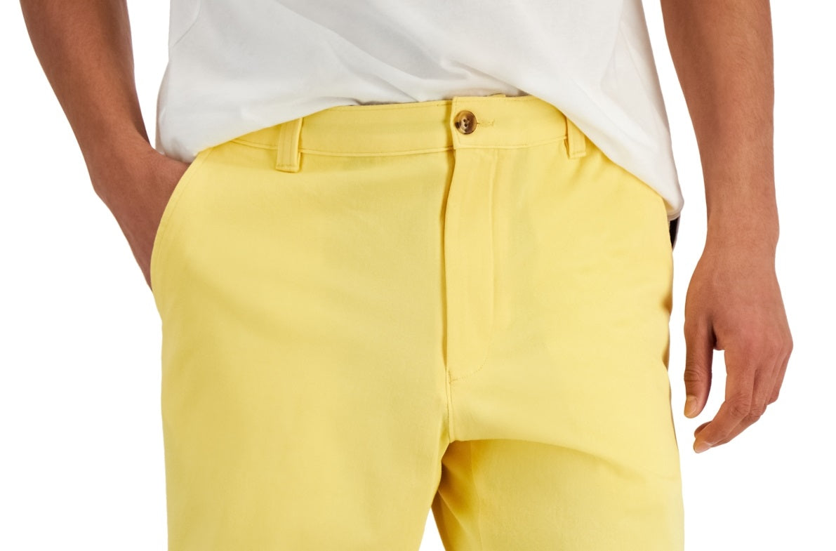 Club Room Shorts Masculino Regular Fit 9 4 Way Stretch Amarelo