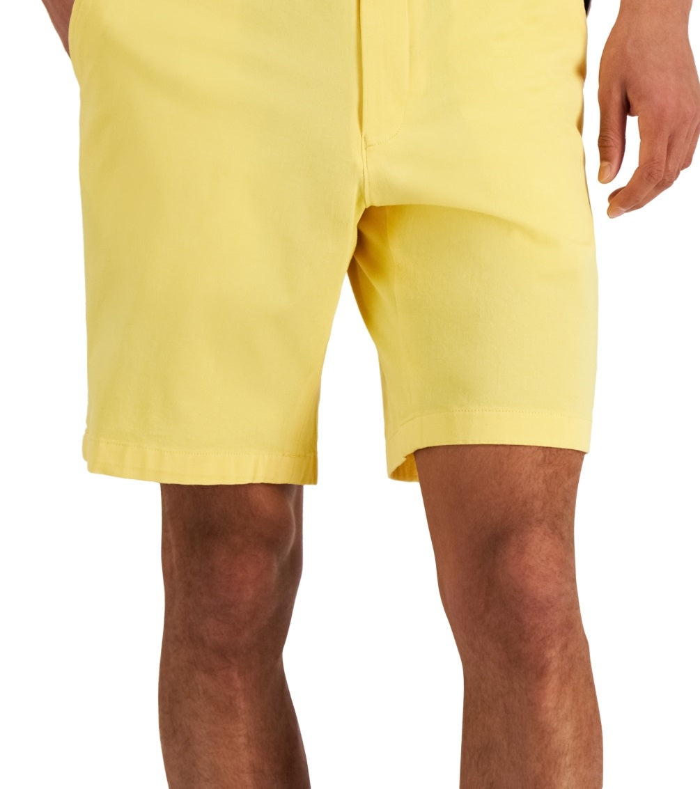 Club Room Shorts Masculino Regular Fit 9 4 Way Stretch Amarelo