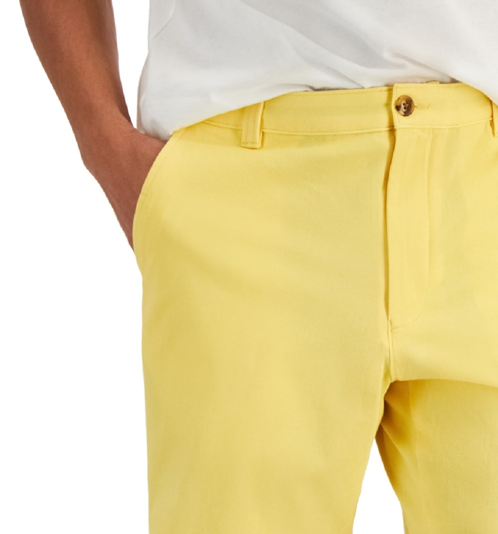 Club Room Shorts Masculino Regular Fit 9 4 Way Stretch Amarelo
