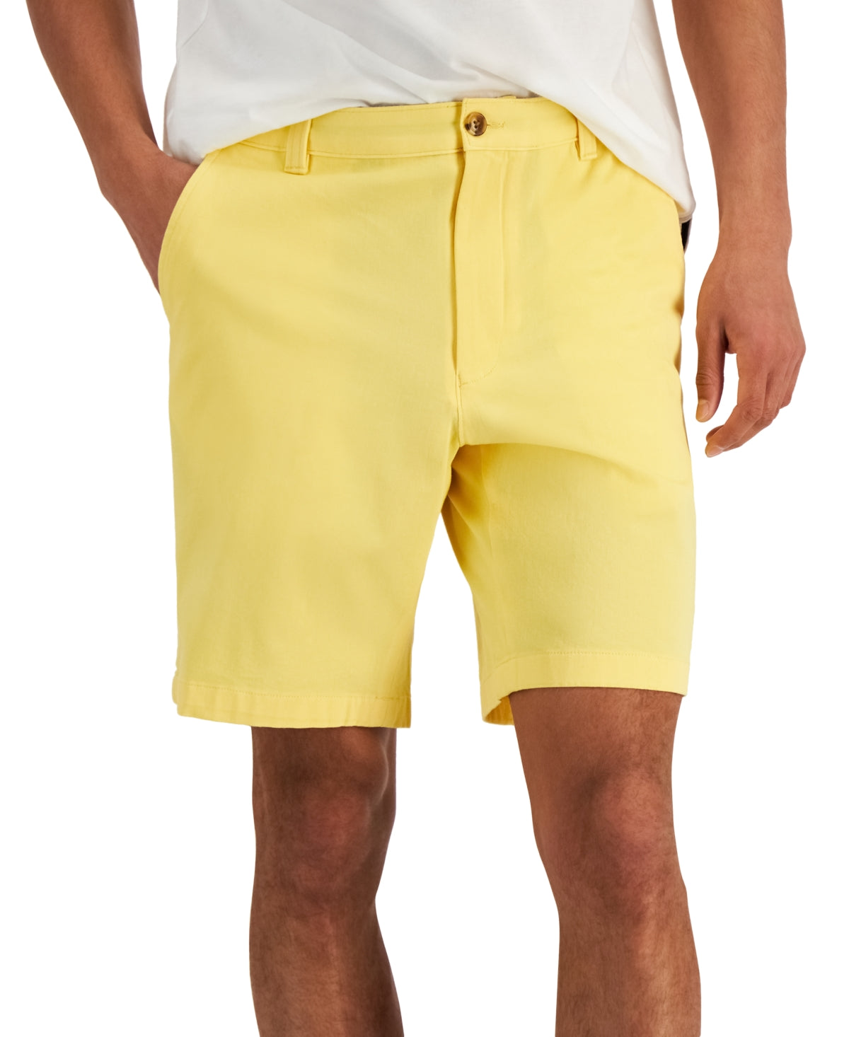Calções Club Room Masculino Regular Fit 9 Stretch 4-Way Amarelo Tamanho 40