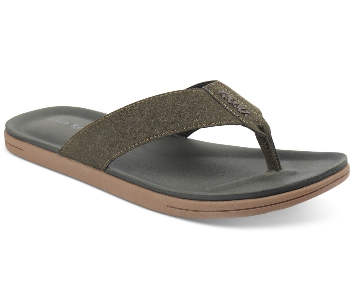 Sandália masculina Club Room Riley Flip Flop, verde, tamanho 12 M