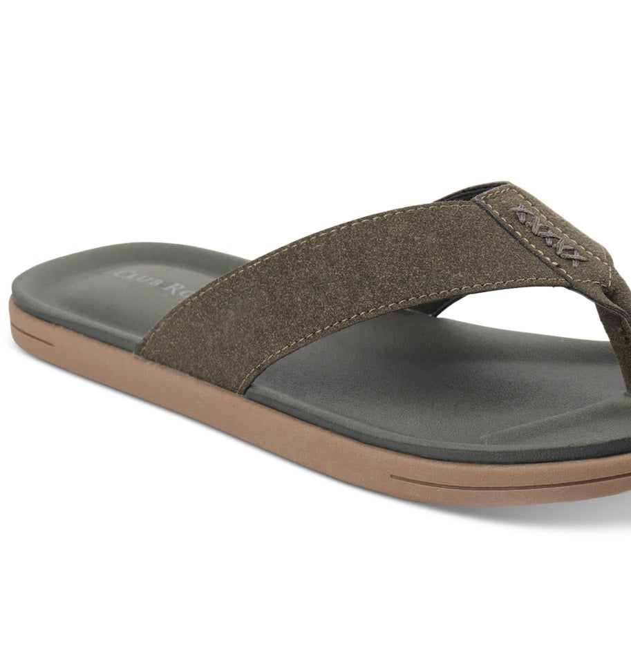 Sandália masculina Club Room Riley Flip Flop, verde, tamanho 12 M