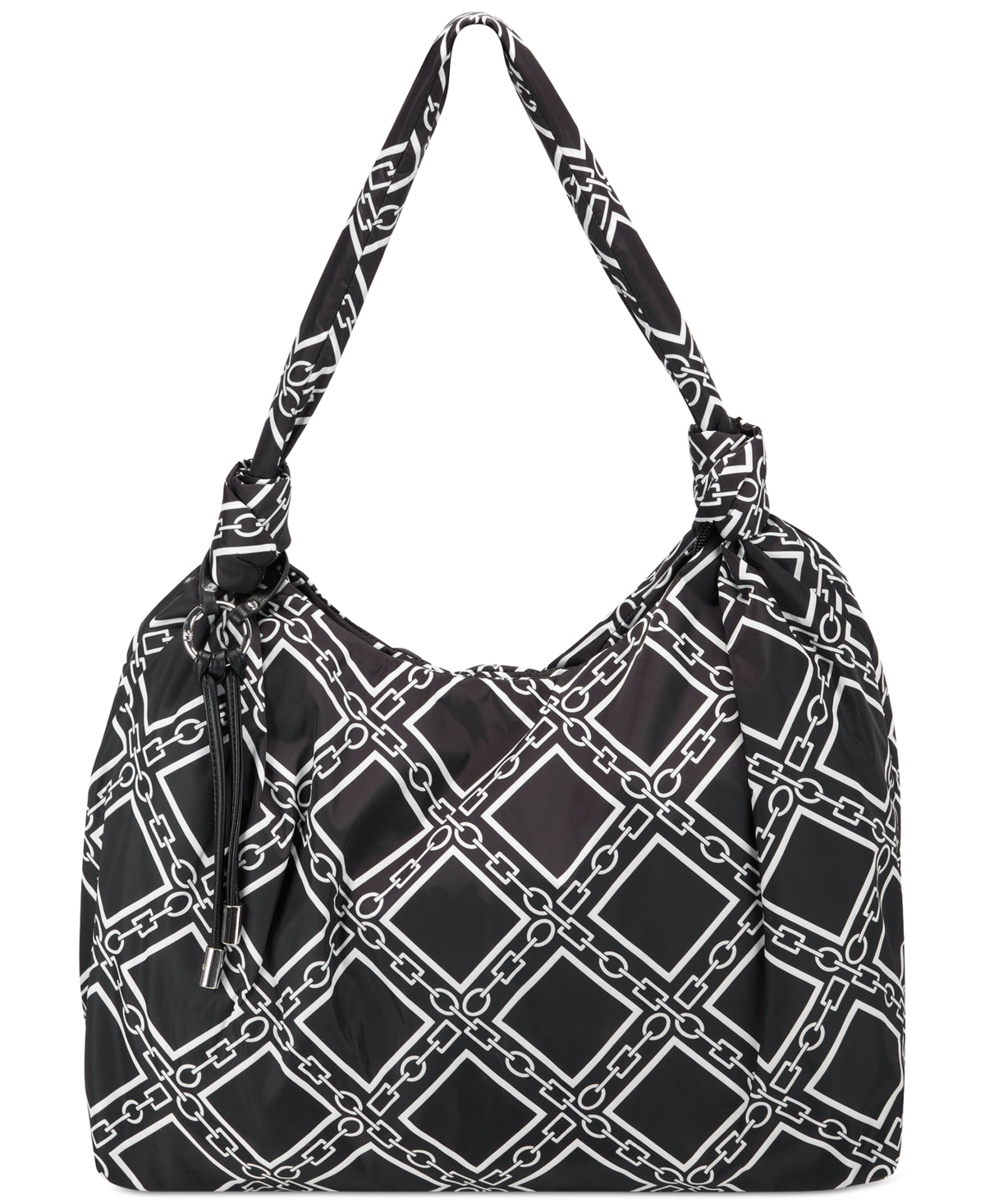 Bolsa tote feminina Nosida de nylon macio da INC International Concepts, preta, tamanho regular