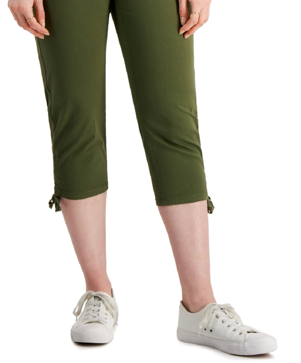 Calça Capri Feminina Estilo &amp; Co Amarrada Verde Tamanho 14
