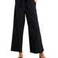 Calça feminina estilo &amp; co, perna larga, macia, preta, tamanho grande