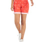Bermuda feminina estilo &amp; co com punho enrolado, vermelha, tamanho 4