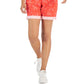 Bermuda feminina estilo &amp; co com punho enrolado, vermelha, tamanho 4