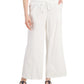 Calça feminina estilo &amp; co, perna larga, macia, branca, tamanho grande