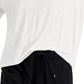 Camiseta feminina estilo &amp; co, gola V drapeada, branca, tamanho extrapequeno
