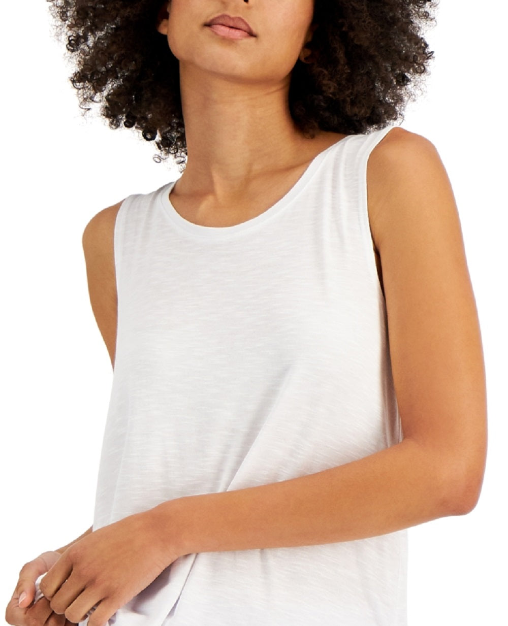 Regata feminina estilo &amp; co, lisa, branca, tamanho médio