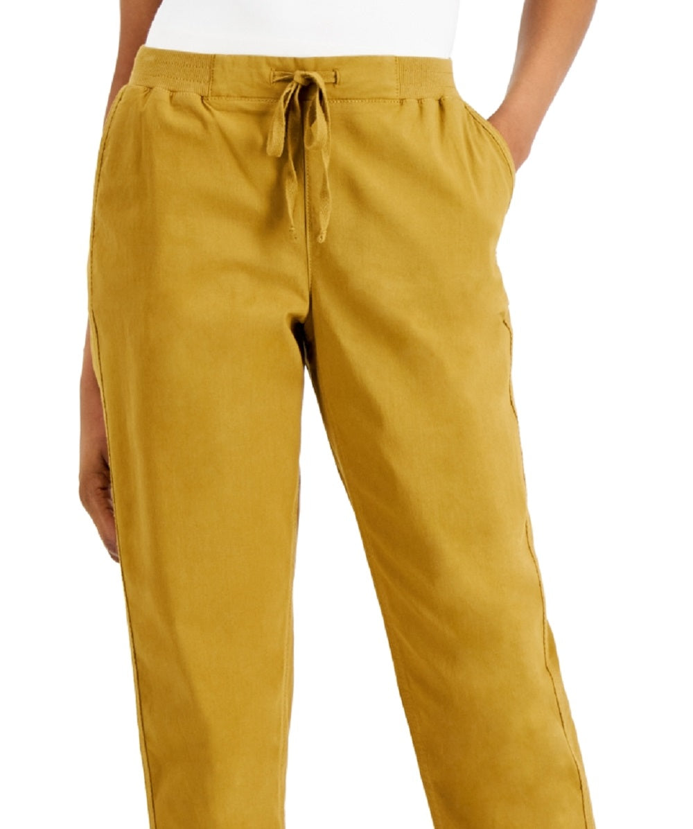 Calça feminina estilo &amp; co com punho no tornozelo, marrom, tamanho pequeno grande