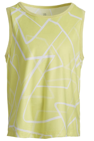 ID Ideology Big Girl's Geo Print Tank Top Verde Tamanho Médio