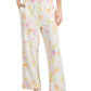 Calça de moletom feminina estilo &amp; co tie-dye com perna larga, branca, tamanho grande