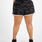 ID Ideology Shorts de corrida feminino Camp Print preto tamanho 2X