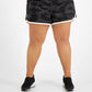 ID Ideology Shorts de corrida feminino Camp Print preto tamanho 2X